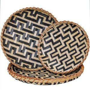 Bamboo Woven Wall Baskets- Set of 3